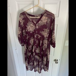 Torrid floral babydoll high low blouse
